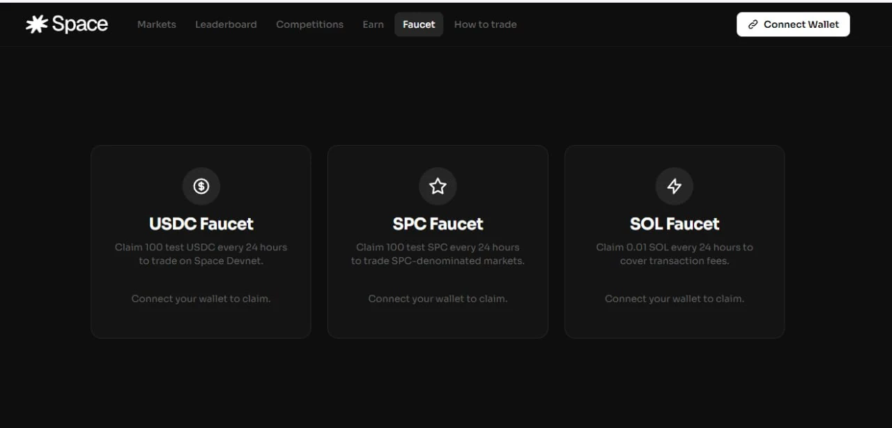 Space faucet page